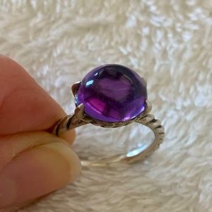 David Yurman Amethyst Cabochon Ring, Sterling Silver Colour Classics - size 7